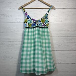 Betsey Johnson Swim Dress Womens Size XS/S green floral NO BOTTOMS